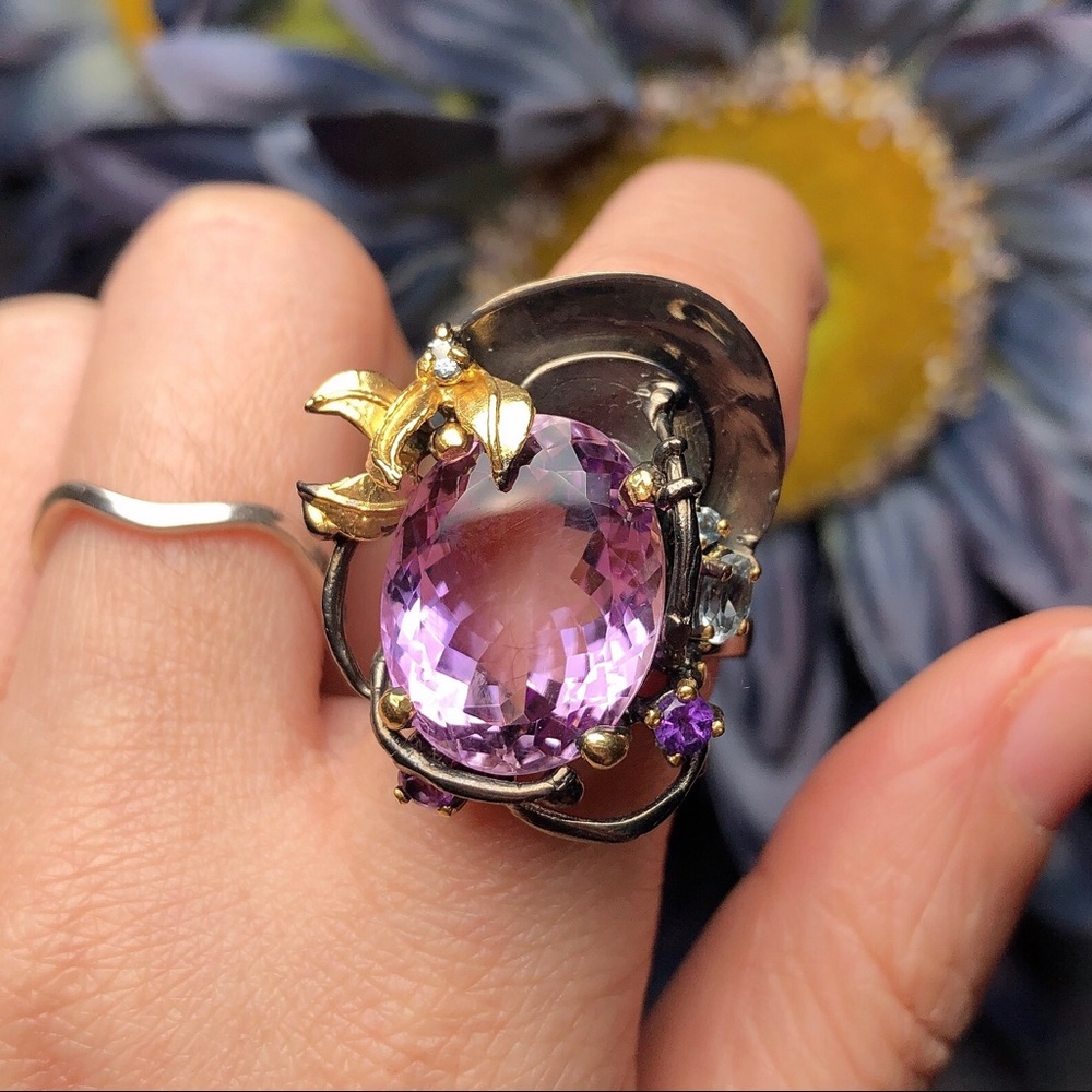 Clearancesterling Silver Amethyst Ring - image 2